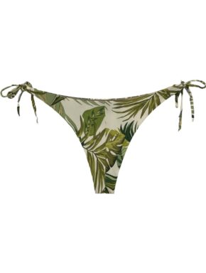 Tanga de biquíni amarração lateral argolinha dourada Leaves