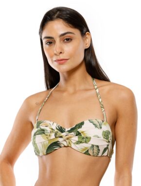 Top de Biquíni Tomara que Caia com Bojo Leaves