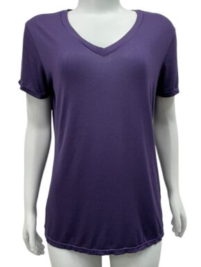 CAMISETA FEMININA MANGA CURTA DECOTE V ROXO