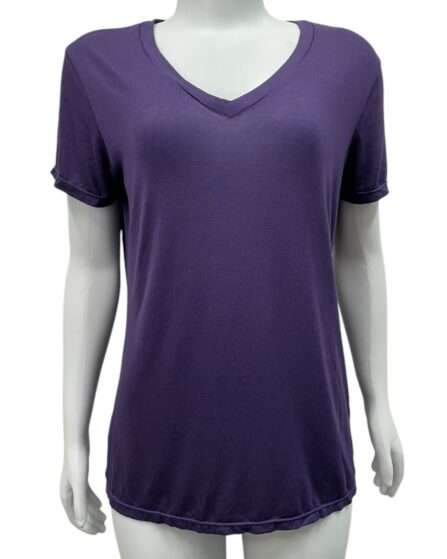 CAMISETA FEMININA MANGA CURTA DECOTE V ROXO