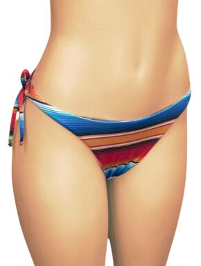 Tanga de Biquíni Lateral Estreita com Amarração Listra