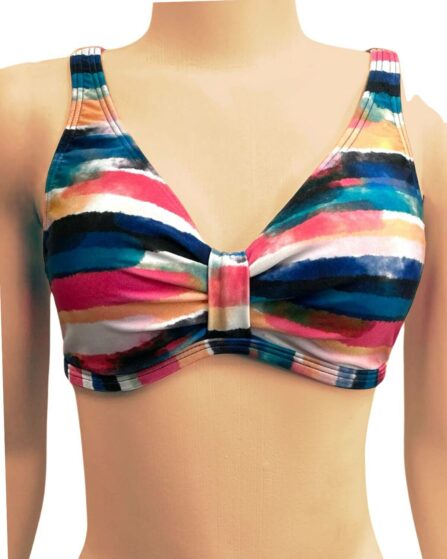 Top de Biquíni camiseta com detalhe frontal Plus Size Playa - Imagem 3