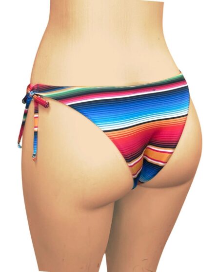 Tanga de Biquíni Lateral Estreita com Amarração Listra - Imagem 2