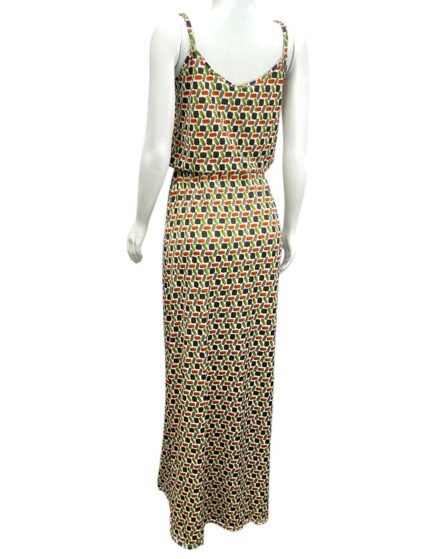 Vestido longo com alças finas e amarração na cintura Print - Imagem 2