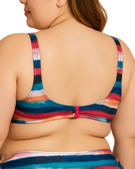 Top de Biquíni camiseta com detalhe frontal Plus Size Playa - Imagem 2