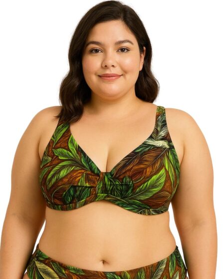 Top de Biquíni camiseta com detalhe frontal Plus Size Ilha Bela