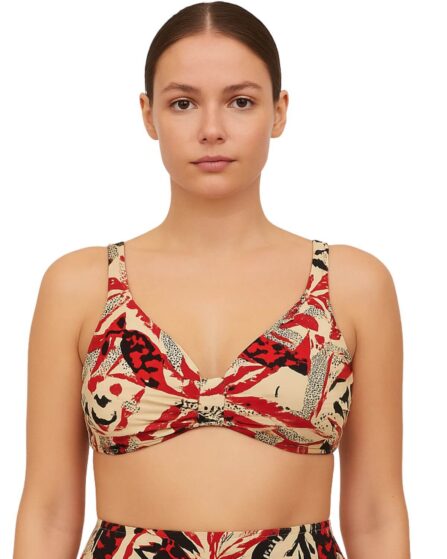 Top de Biquíni camiseta com detalhe frontal Plus Size Shangrila