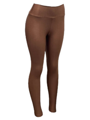 Calça Legging fitness Básica Cós Largo Capuccino