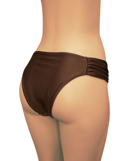 Tanga de biquíni lateral drapeado Cappuccino - Imagem 4
