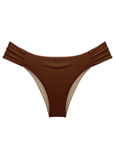 Tanga de biquíni lateral drapeado Cappuccino
