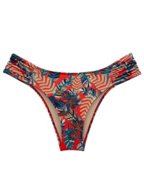 Tanga de biquíni lateral média com detalhe drapeado Cairo