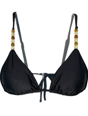 Top de Biquíni cortininha Beads Preto