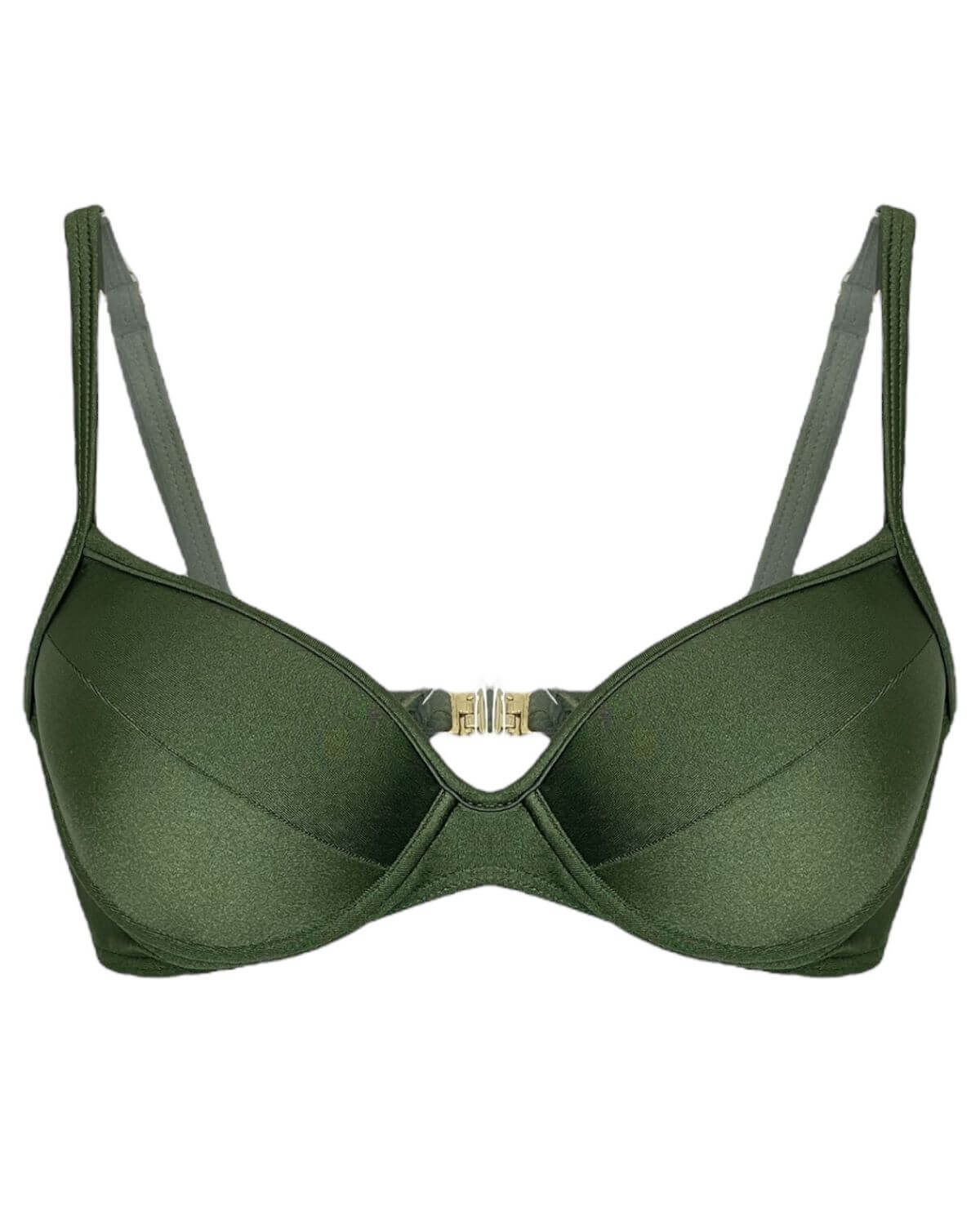 Top de biquíni meia taça com bojo Croco