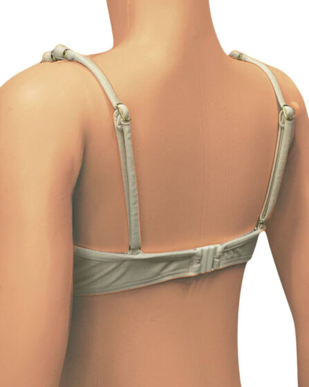 Top de Biquíni Meia taça com Bojo Beads Off White - Imagem 3