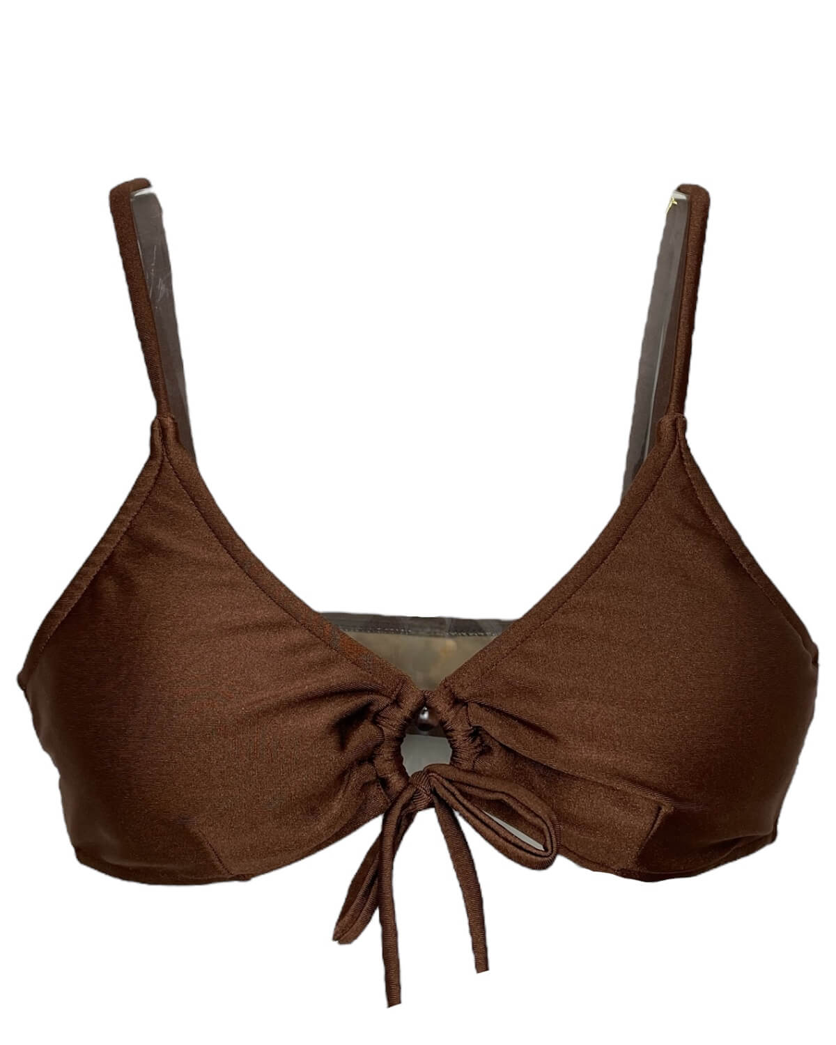 Top de Biquíni com amarração frontal e bojo removível Cappuccino