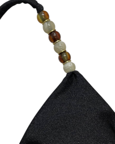 Top de Biquíni cortininha Beads Preto - Imagem 2
