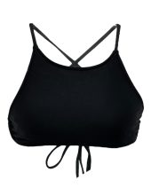 Top de biquíni cropped com bojo removível liso - Imagem 3