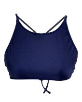 Top de biquíni cropped com bojo removível liso - Imagem 4