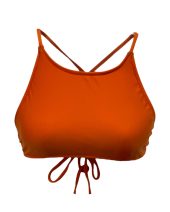 Top de biquíni cropped com bojo removível liso - Imagem 5