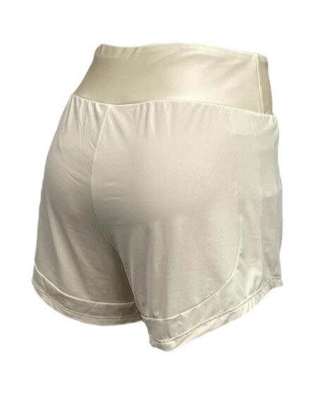 Shorts Com Sobreposição Feminino bolso interno e cós largo Off White - Imagem 3
