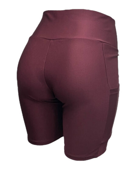 Bermuda feminina com bolsos laterais Borgonha - Imagem 2