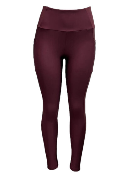 CALÇA LEGGING FEMININA COM BOLSO LATERAL Borgonha