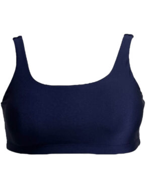 Top Camiseta Fitness Alça Larga Marinho