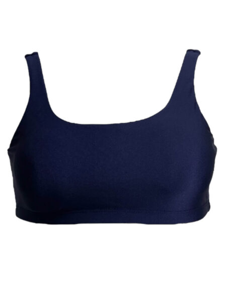 Top Camiseta Fitness Alça Larga Marinho