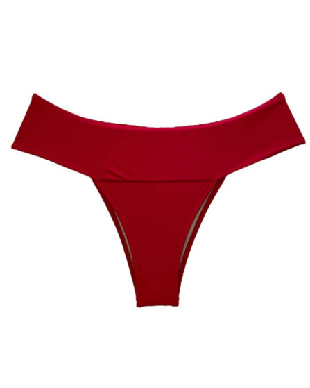 Tanga de biquíni cós pala larga lisa - Imagem 11