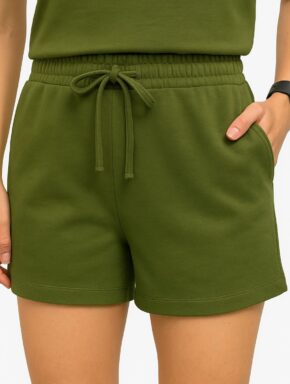 Shorts Soltinho Fleece Verde Militar