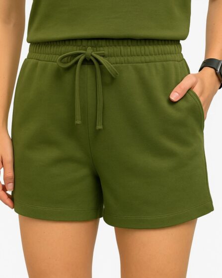 Shorts Soltinho Fleece Verde Militar