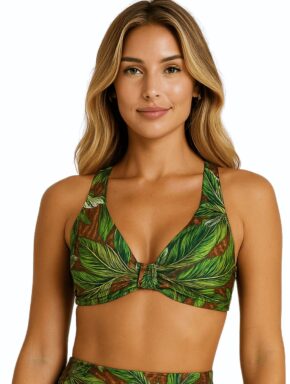 Top de Biquíni camiseta com detalhe frontal Ilha