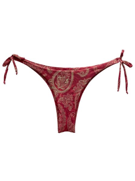 Tanga de Biquíni Lateral Estreita com Amarração Boho Chic - Imagem 2