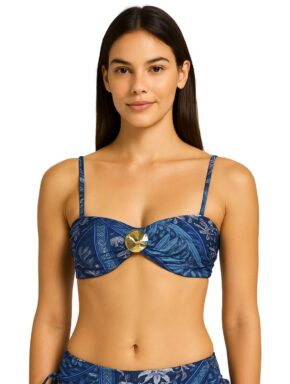 Top de biquíni tomara que caia com fivela alças removíveis Batik