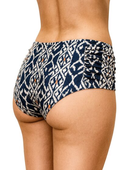 Tanga de Biquíni Cós Alto com Lateral Drapeada Ikat - Imagem 3