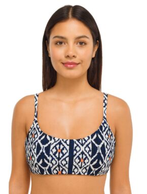 Top de biquíni básico com alças reguláveis Ikat