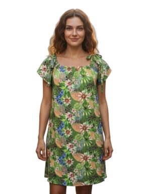 Vestido curto com amarração no ombro Groove