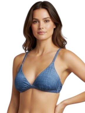 Top de biquíni transpassado com bojo removível Jeans