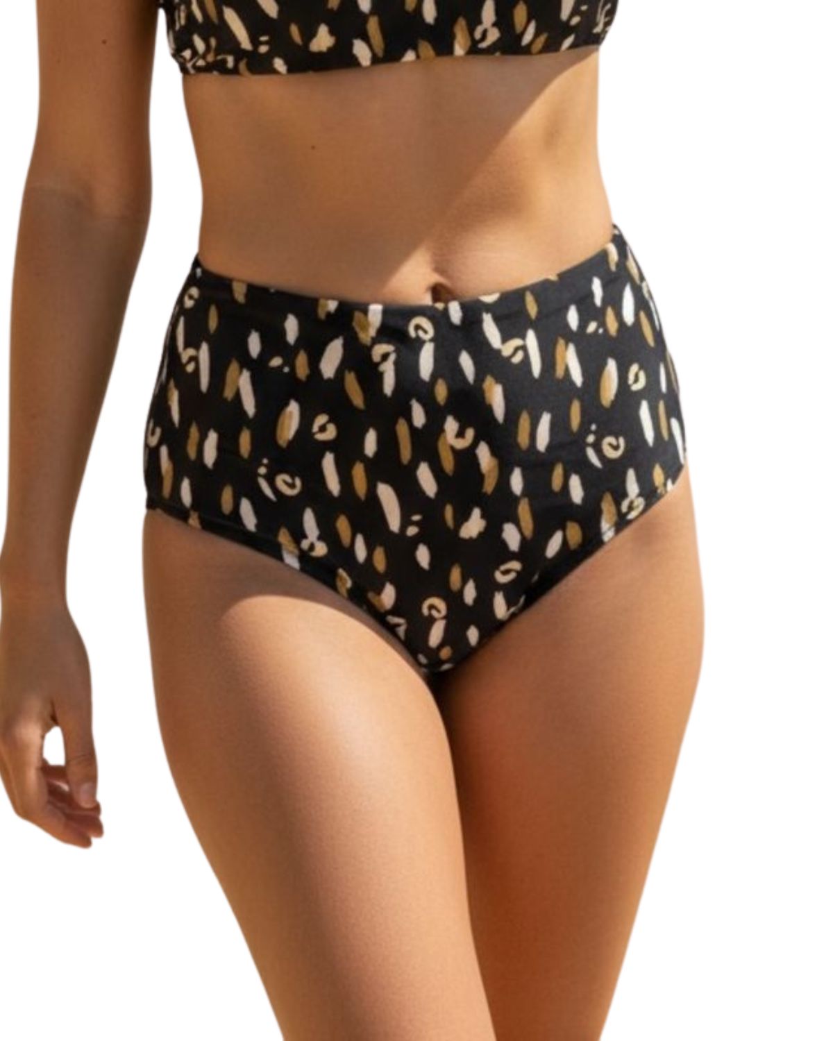 Tanga de biquíni hot pants Dupla Face Oliva Print