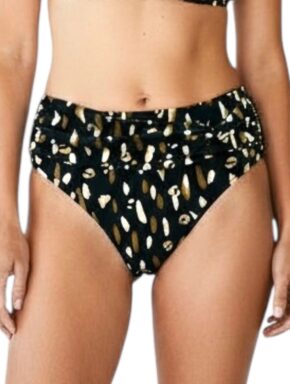 Tanga de biquíni com elo Frontal Oliva Print
