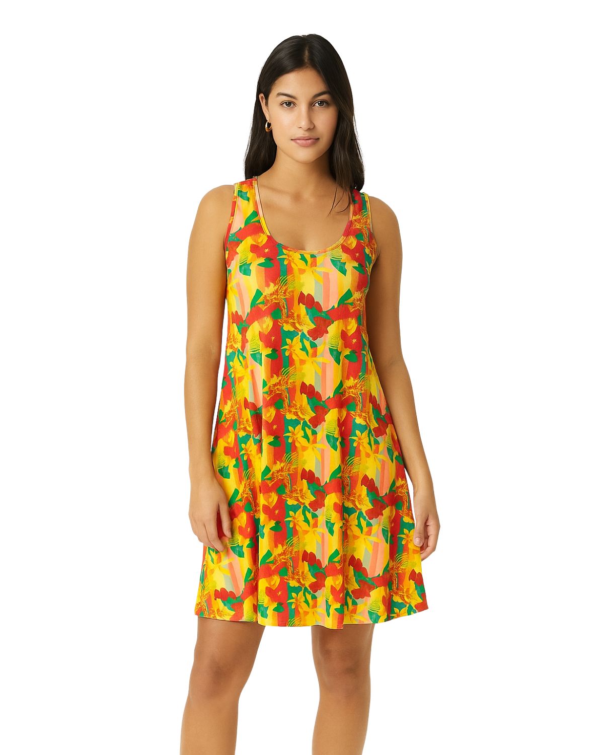 Vestido regata curto evasê Vitamina