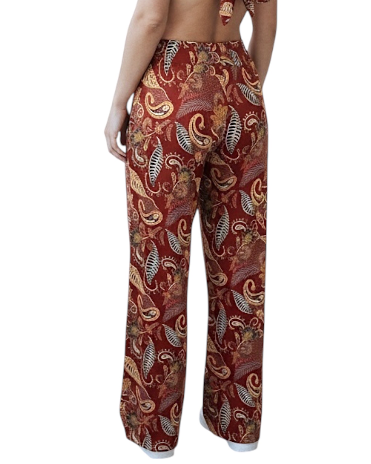 Calça pantalona com amarração na cintura Teba Liquor - Imagem 3