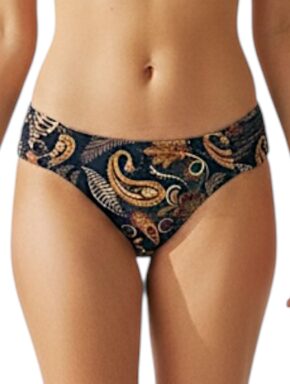 Tanga de Biquíni com Lateral Drapeada Teba Azul