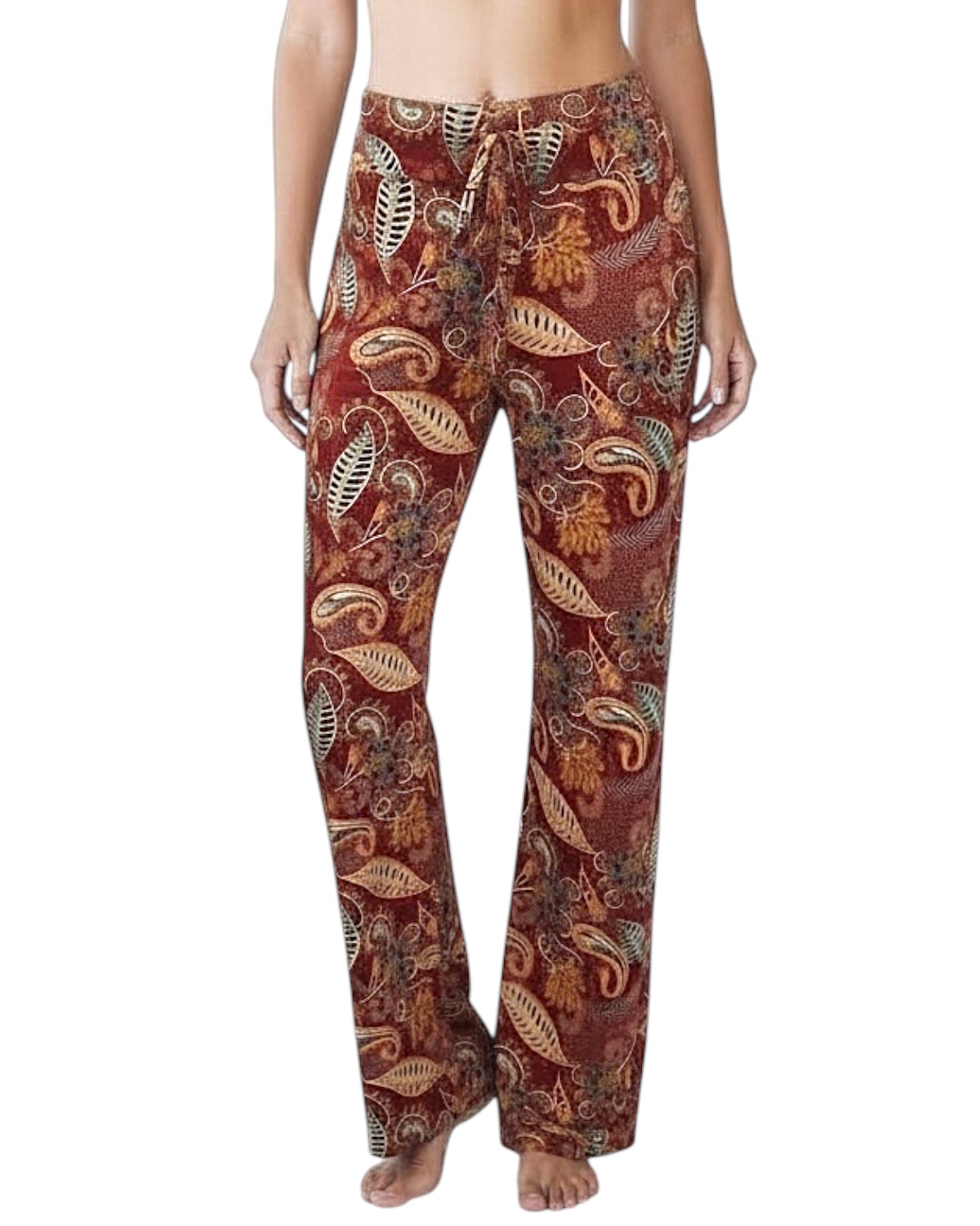 Calça pantalona com amarração na cintura Teba Liquor