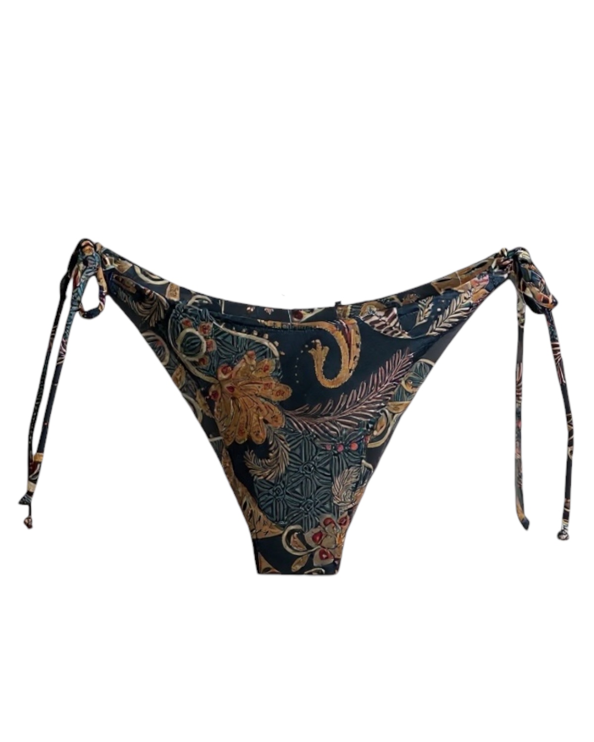 Tanga de biquíni amarração lateral argolinha dourada Teba Azul - Imagem 4