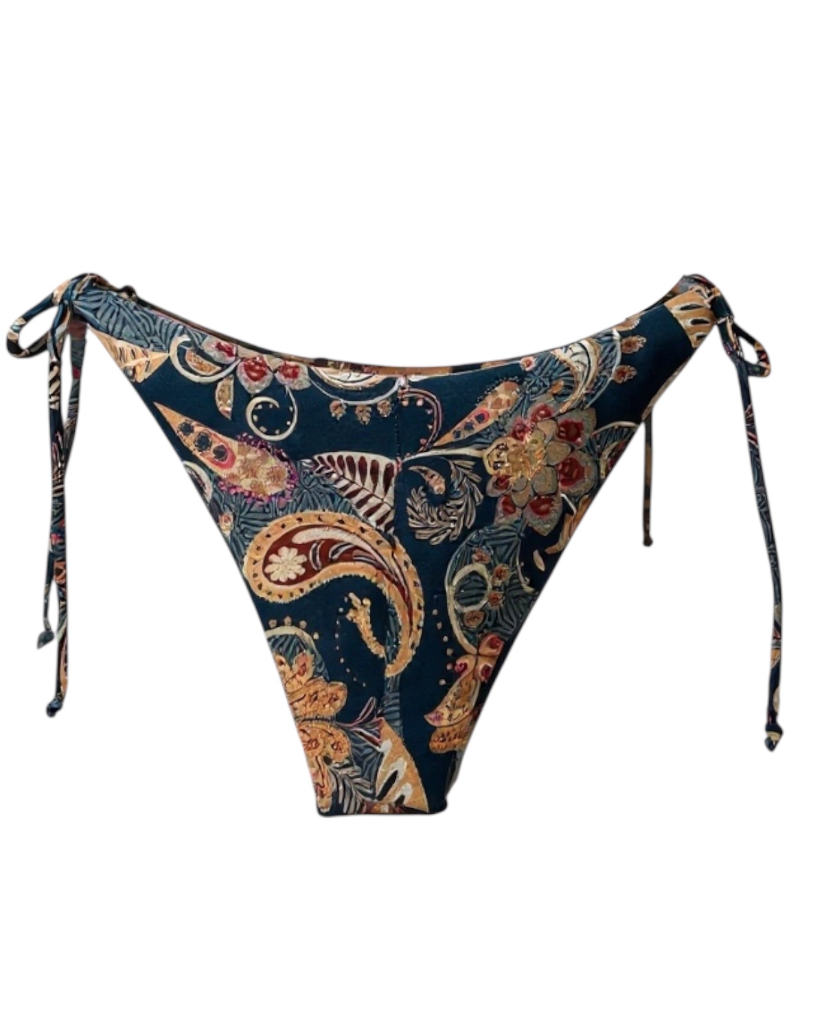 Tanga de biquíni amarração lateral argolinha dourada Teba Azul - Imagem 3