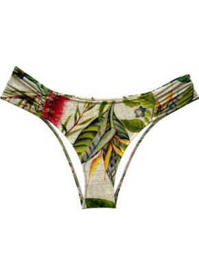Tanga de biquíni lateral média com detalhe drapeado Botanica