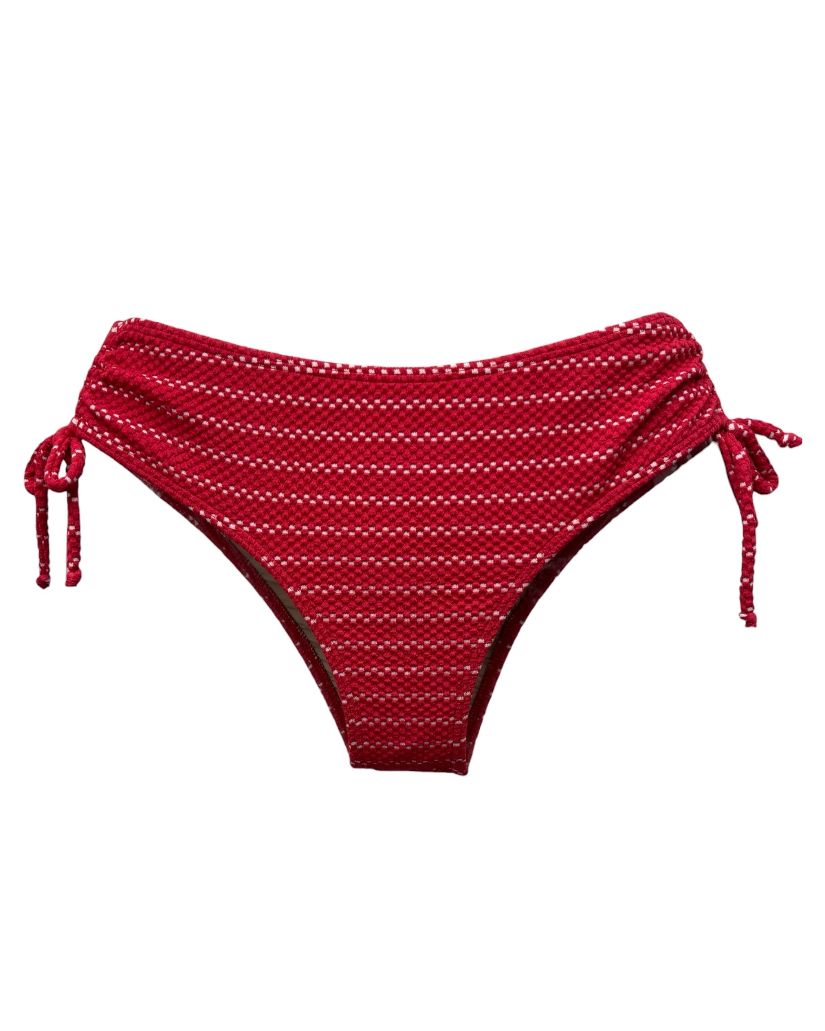 Tanga de biquíni detalhe franzido na lateral textura Listra