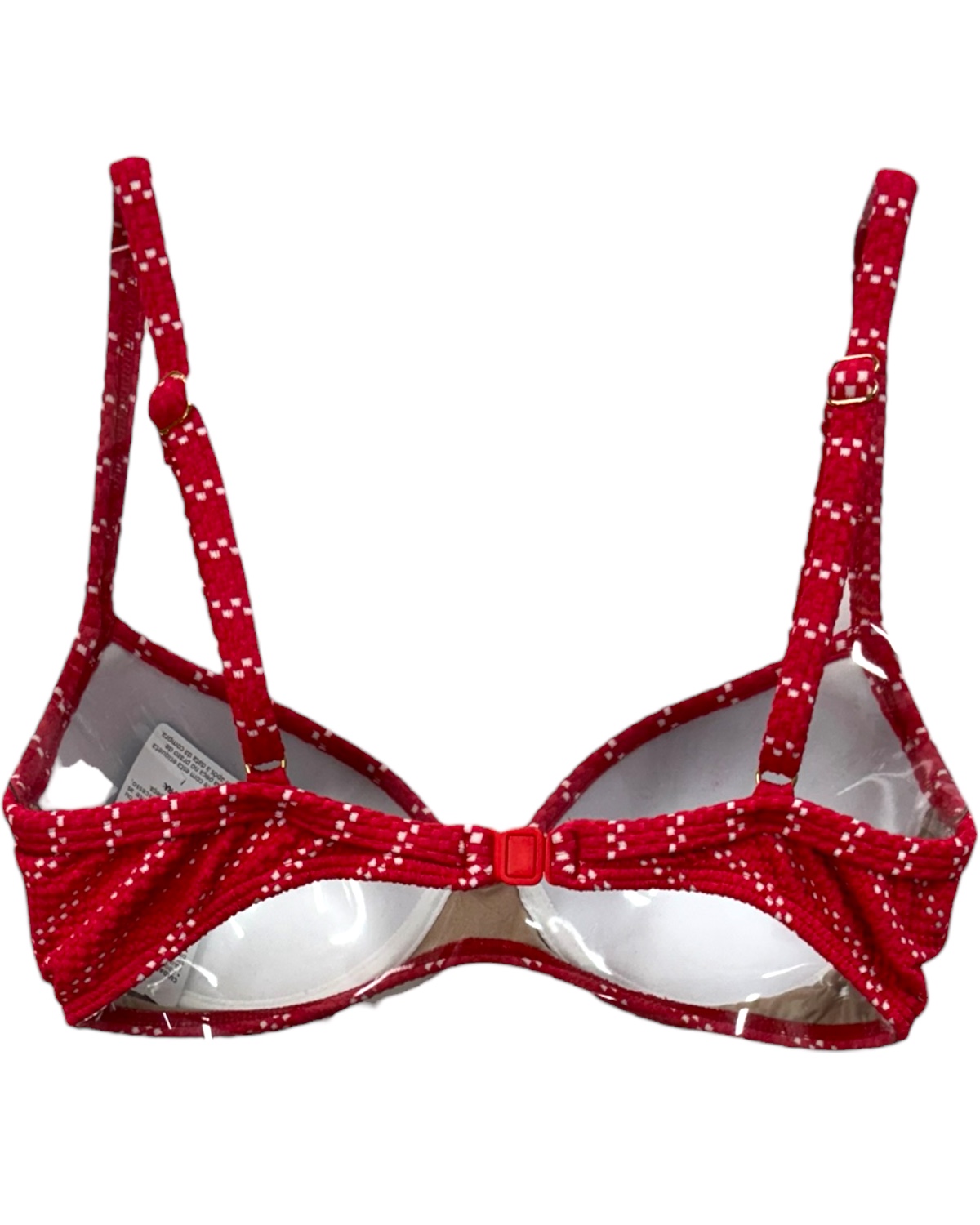 Top de biquíni meia taça com bojo Textura Listra - Imagem 2