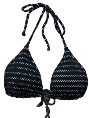 Top de biquíni modelo cortininha com bojo removível textura Listra PB